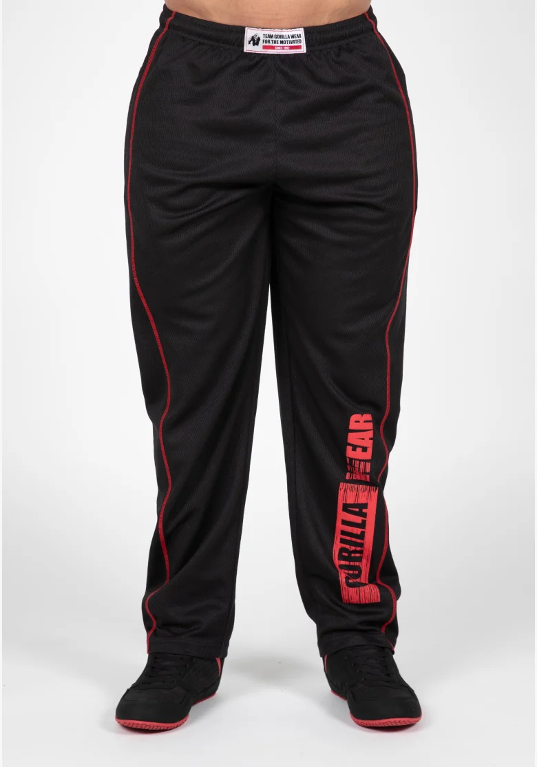 Gorilla Wear pantaloni da ginnastica da uomo Wallace Mesh - nero / rosso