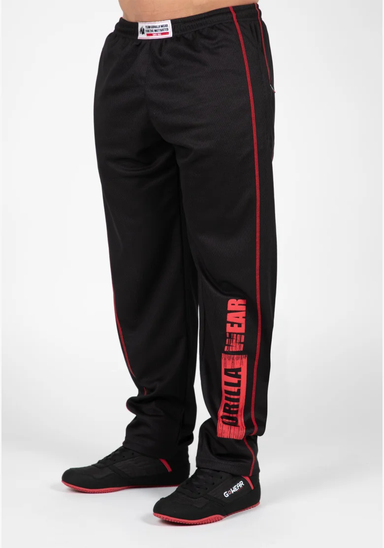 Gorilla Wear pantaloni da ginnastica da uomo Wallace Mesh - nero / rosso