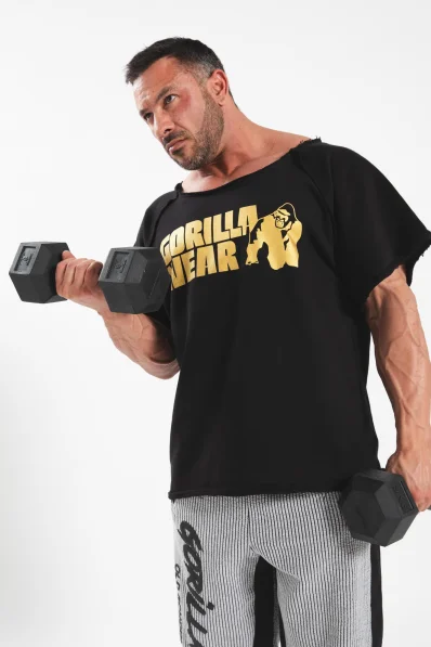 Gorilla wear Top da allenamento classico da uomo - nero/oro 2