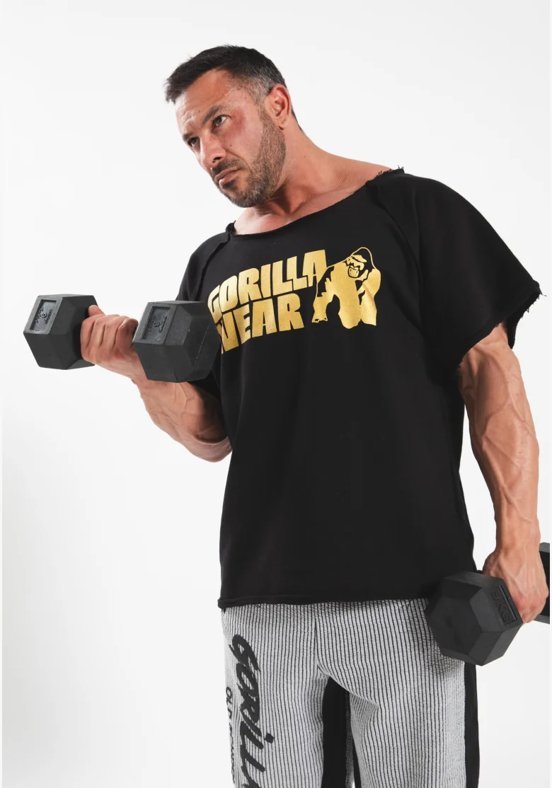 Gorilla wear Top da allenamento classico da uomo - nero/oro