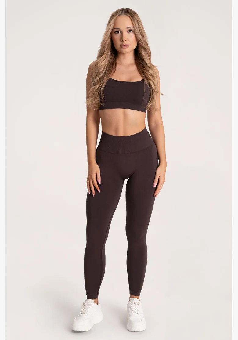 Leggings Gym Glamour Second Skin push up Cioccolato