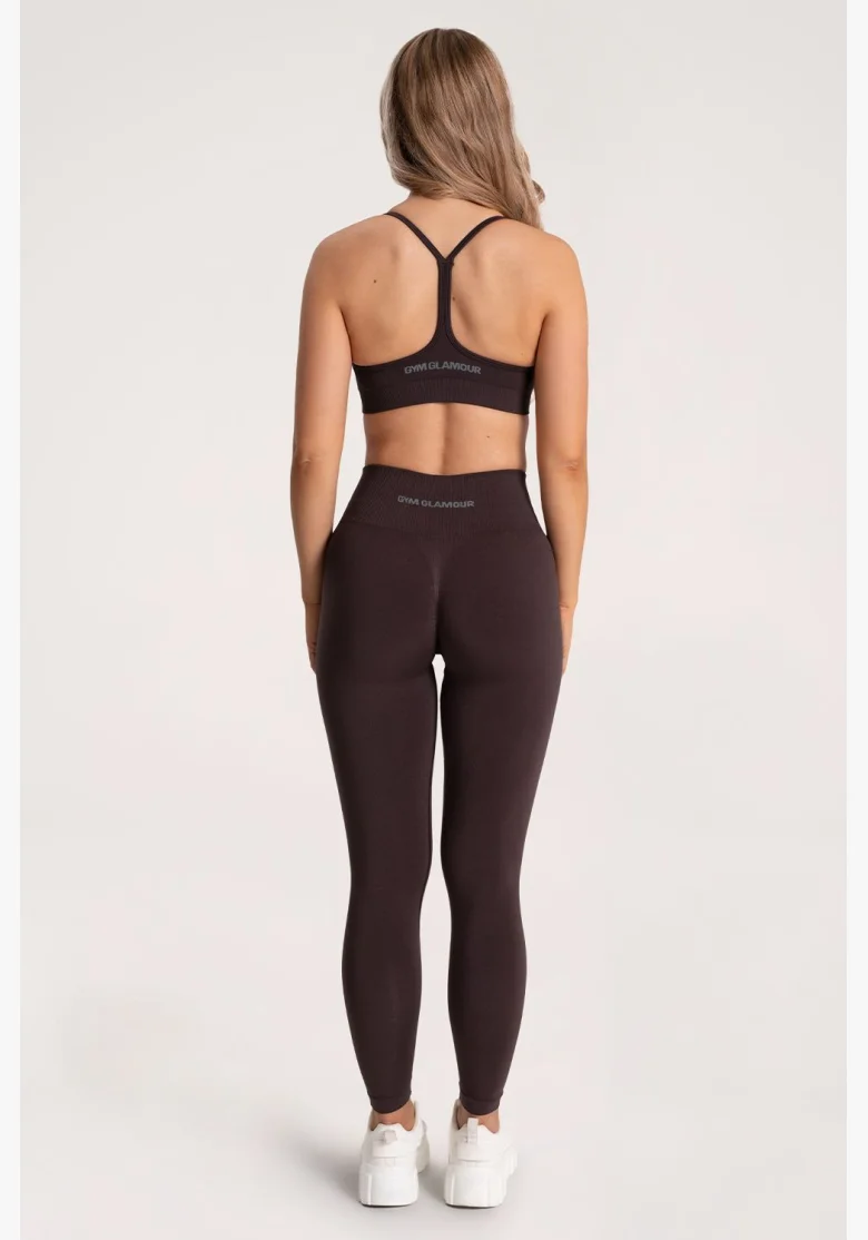 Leggings Gym Glamour Second Skin push up Cioccolato